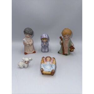 2 Sets Vtg Homco Children Nativity 5‎ Piece Set #5602 &  3 Wisemen Set #5609